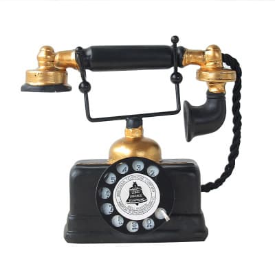 1 stk. retrotelefon-statue i harpiks, 16 cm, vintage