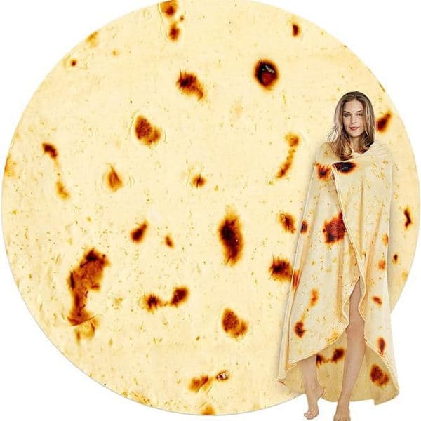 Burrito tæppe, dobbeltsidet kæmpe hvedetortilla tæppe
