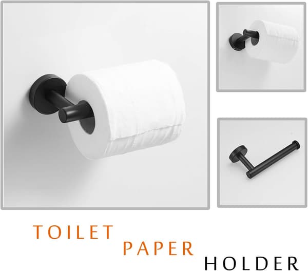3 kylpyhuonetarvikkeen setti, 30 cm pyyheteline, wc-paperiteline