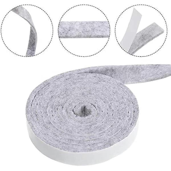 1/2 x 60 tommer selvklæbende filttape polyester 4-pak til møbler og gør-det-selv