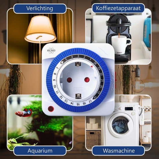 ELRO TI1000 Mekanisk Plug-in Timer, 4-pack, 24-timmars urtavla, 15-minutersintervall, 3600W, Inomhusbruk
