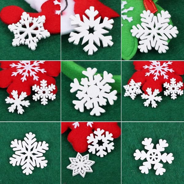 100 stk hvite snøfnugg juletrepynt tre 3,5 cm & 2,5 cm vindusdekor bryllup DIY