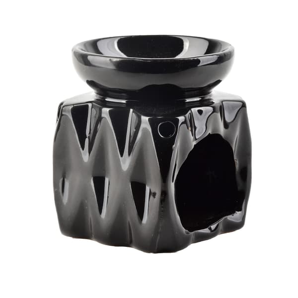 Sort keramisk aromaterapi varmer 6,8x6,5x8 cm