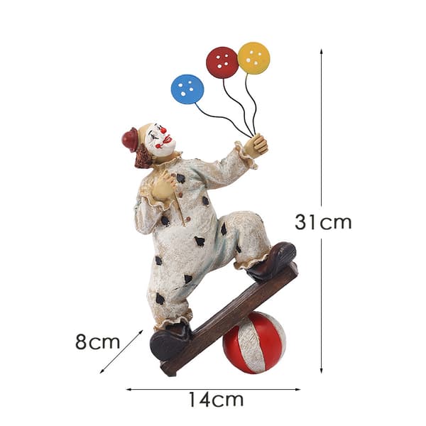 DKD Home Decor Cirkus Clown Figur Harts Hemdekoration
