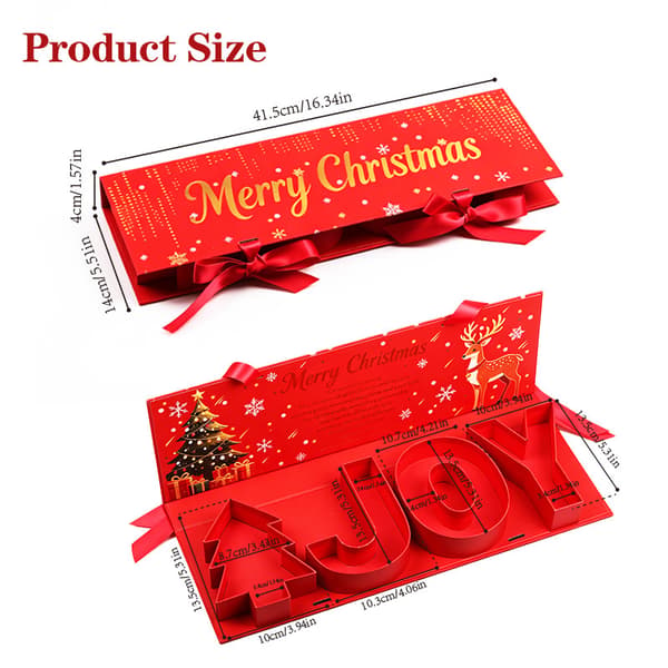 Röd julklappsask i OPP-påse Red Christmas gift box OPP bag