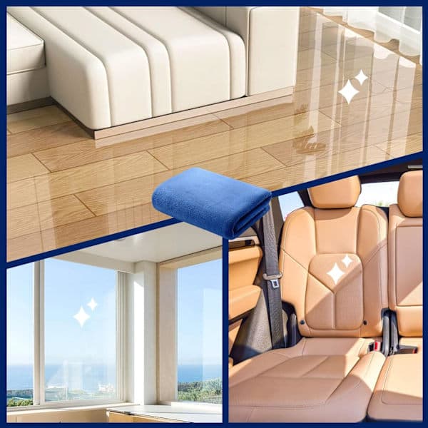 Microfiber cloth for car 30x40 cm blue, thickened scratch-free drying cloth for car care, reusable absorbent cleaning cloth Blue