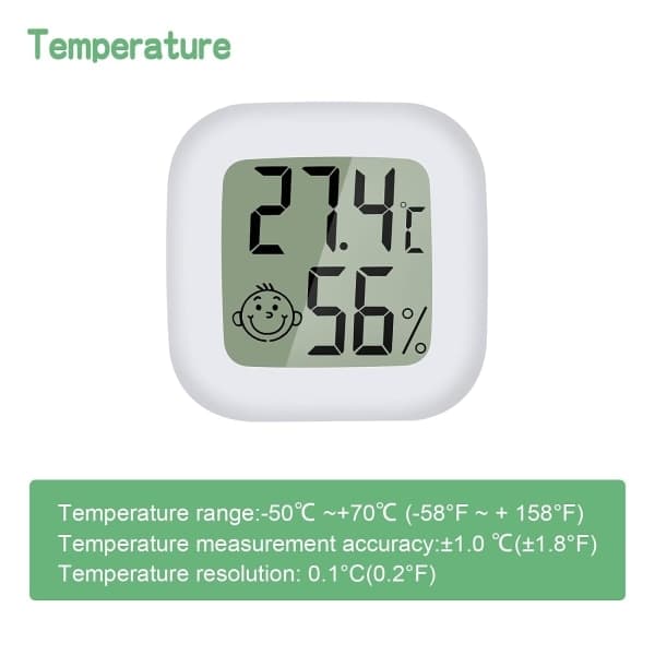 Mini LCD Termometer Hygrometer Digital Innendørs Temperatur Luftfuktighet