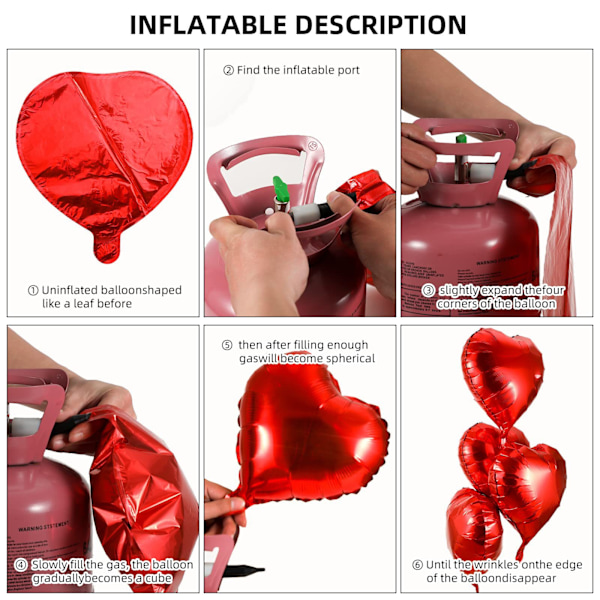 50 stk. Bryllupsfest 18 tommer Rød Kærlighed Aluminium Membran Ballon Valentinsdag Frieri Præsentation Fest Dekoration
