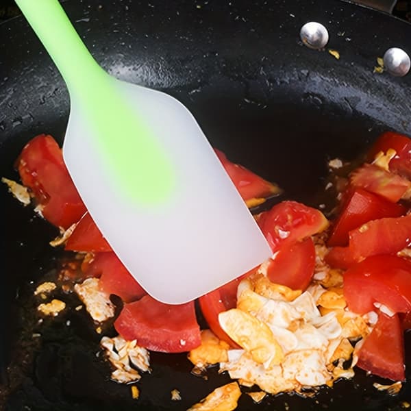 Heat-resistant silicone spatulas with stainless steel core, 5-piece flexible non-stick