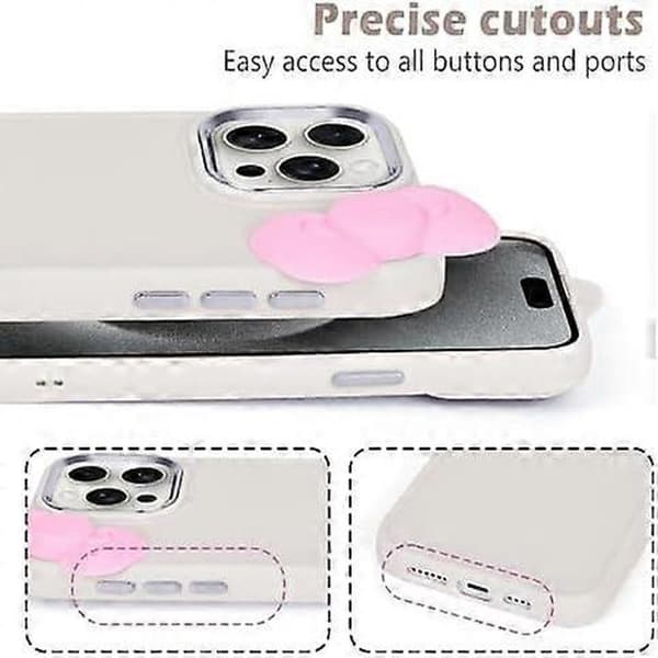 Compatible with iPhone 16 Pro Max Case, Cute 3D Bow Design Soft Silicone Shockproof Protective Cover for iPhone 16 Pro Max 6.9 \" 2024