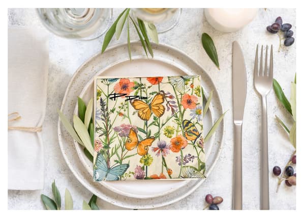 Servietter Sommerfugle 33x33 cm 20-pak multifärg multicolor