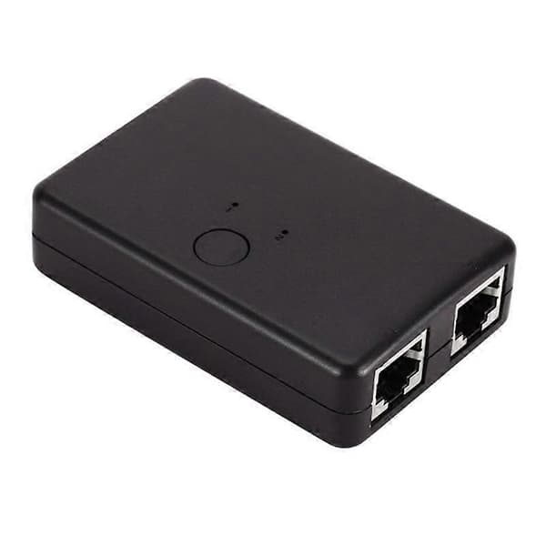 2-ports netværksswitch RJ45 Switch Netværkssplitter Kabel Forlænger 100Mbps Vælger Strømfri 2-vejs Adapterstik