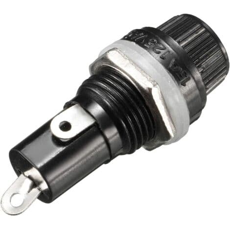 10 stk. 5x20 mm AC 10A 250V sort skruelåg sikringsholder til panelmontering