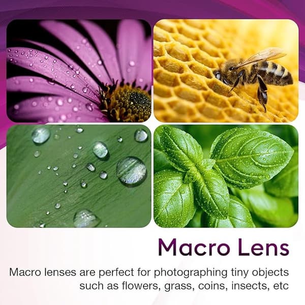2-in-1 Camera Lens Kit for Mobile Phone - 0.45x Wide Angle Lens and Macro Lens - Silver silver