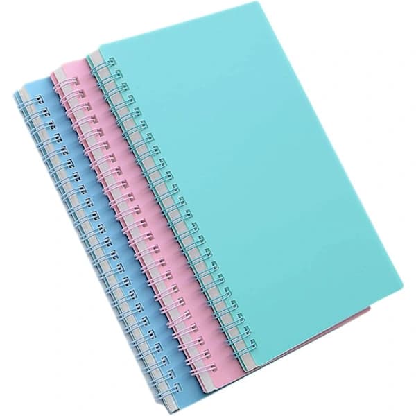 Notesbøger - Spiralfarver - Minimalistisk stil og linjerede notesbøger - Twin Wire indbundne notesbøger - 3-pak