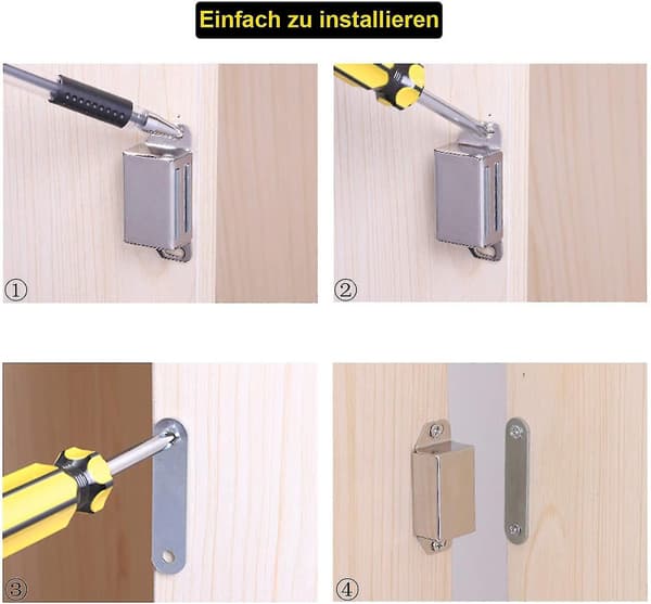 Magnetisk Lås Skapdør Magnet - Magnetlås Dørmagneter Dørstenger Dørmagnet Møbelmagnet, Rustfritt Stål 10 Kg Sterk Skapmagnet