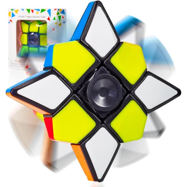 Magisk terning, roulette og fidget spinner i ét, 3x3x1 puslespil til børn og voksne - Ideelt pædagogisk legetøj til udvikling