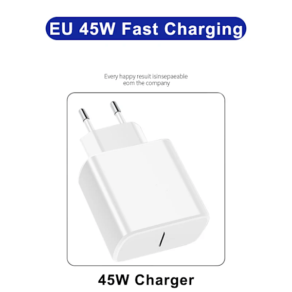 PD 45W USB C Lader Superrask Lading For Samsung Galaxy S24 S23 S22 Ultra A54 A15 A55 5G Telefonlader Ny Kabel EU 45W White Charger