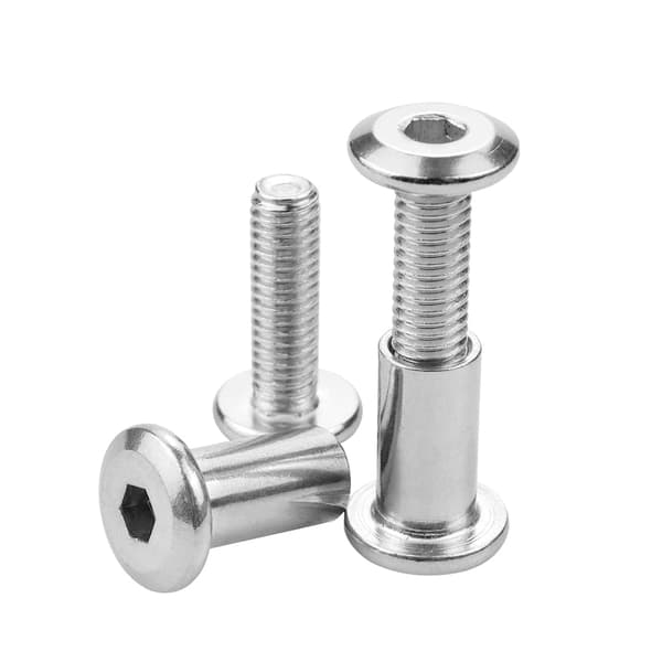 12 stk M6 x 20 mm skrueforbindelser med bolt, unbrakoskruer, flat hode-forbindelsesbolt med hylsemutter