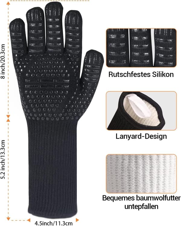 OUTDOUSE Värmebeständiga Grillhandskar 13,5 cm