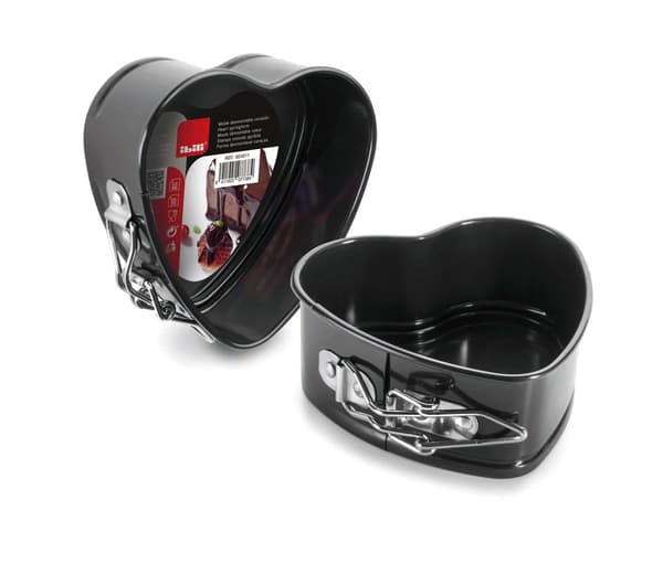 Mini springform heart 11 cm | Non-stick | Ibili Svart black