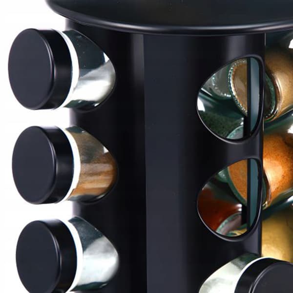 Rotating Spice Rack With 16 Containers And 96 Labels For The Kitchen