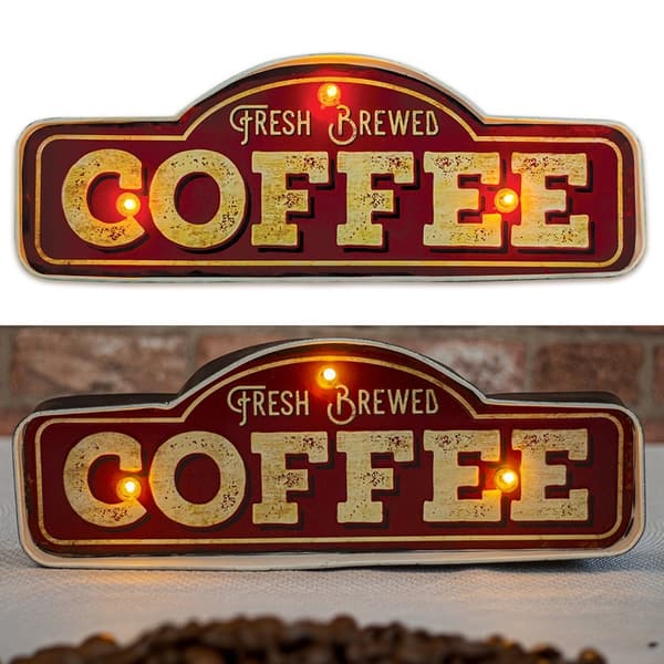 RETRO Metallikyltti LED Fresh Brewed Kaffe Forever Light multifärg multicolor