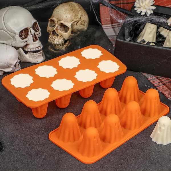 Giftfria spökformar i silikon för DIY-desserter med Halloween-tema