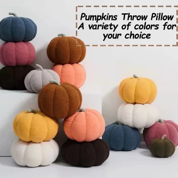 Gresskarformede puter Dekorative puter Chic fleece rutete pute for sofa hjem