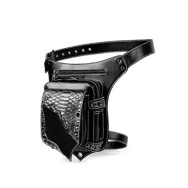 Steampunk PU-læder taljetaske til kvinder, motorcykel, rejse, afslappet