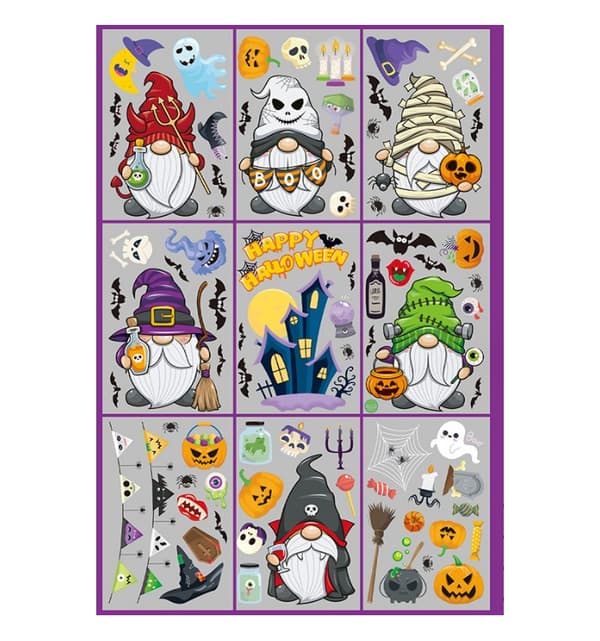 9 kpl Halloween-ikkunatarrat, sarjakuva kääpiökauhu