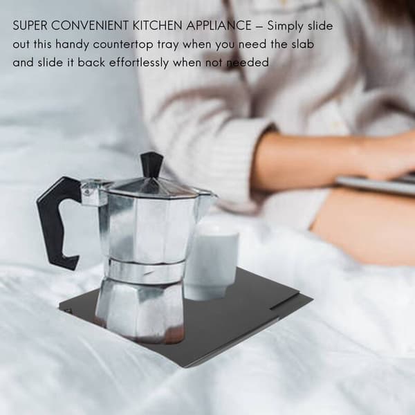 Sliding Kitchen Caddy Coffee Tray Mat, 12 Inch, Under Cabinet Appliance, Coffee Maker Toaster-Mobile Storage Slider, Smooth Rolling Wheels (2-Pack)