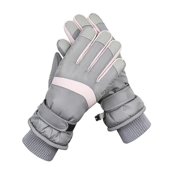 Vinter skihandsker til mænd kvinder, touchscreen sne skihandsker vandtætte varme vinterhandsker snowboard vinterhandsker grå pink Grå pink Gray pink
