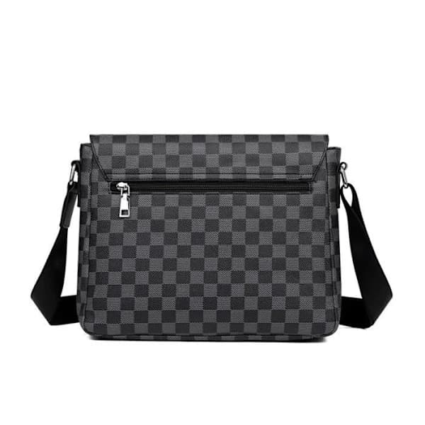 PU-læder Crossbody Taske til Mænd Sort Skuldertaske