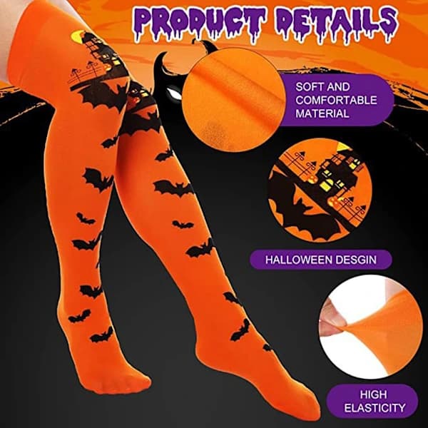 Halloweenstrømper Flagermusstrømper D D D