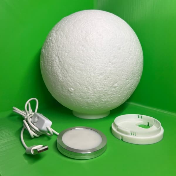 Måne bordlampe USB LED-lampe med av/på-bryter Hvit M Vit m