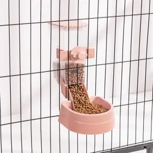 Kæledyrstilbehør Komplet sæt Hængende Automatisk Foderautomat pink pink
