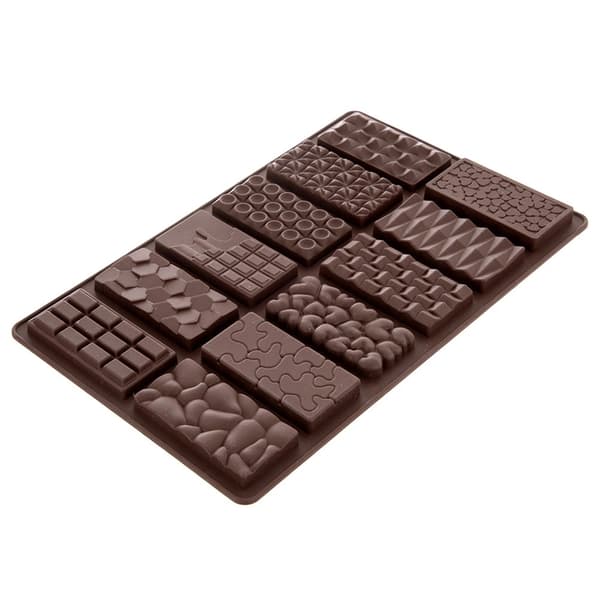 Silikonchokladform, 27,5x17 cm, kapacitet 12 st