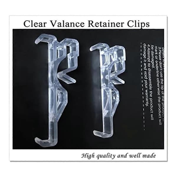 Valance Clips, Clear Plastic Valance Clips for Blinds, Window Blind Clips for Horizontal Blind Valances (12 Pcs)