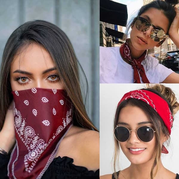 Bandana Skjerf Tørkle Paisley Mønster Mørkegrå