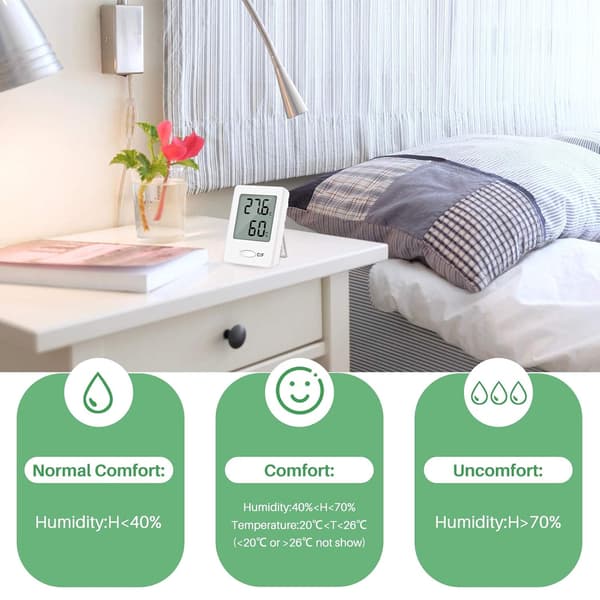 2PCS LCD Digital inomhus termometer hygrometer temperatur fuktighet hög noggrannhet handhållen vit