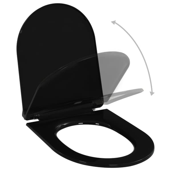 vidaXL Toiletsæde med soft close og quick release sort Svart black