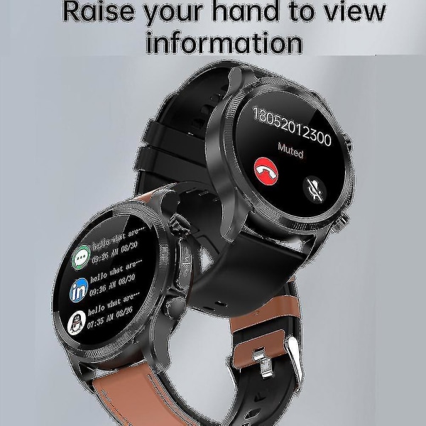 2023 Blodglukose Smart Watch Ecg+ppg Overvåking Blodtrykk Kroppstemperatur Smartwatch Menn Ip68 vanntett treningsmåler - Smartklokker Black