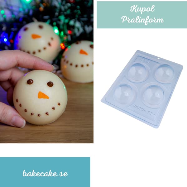 Pralineform Kuppel Chokoladeform - BWB 10130 - Special 3-delt form Transparent transparent