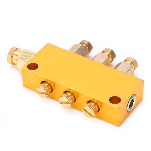 Brass Lubrication Distribution Valve 1 in 3 out