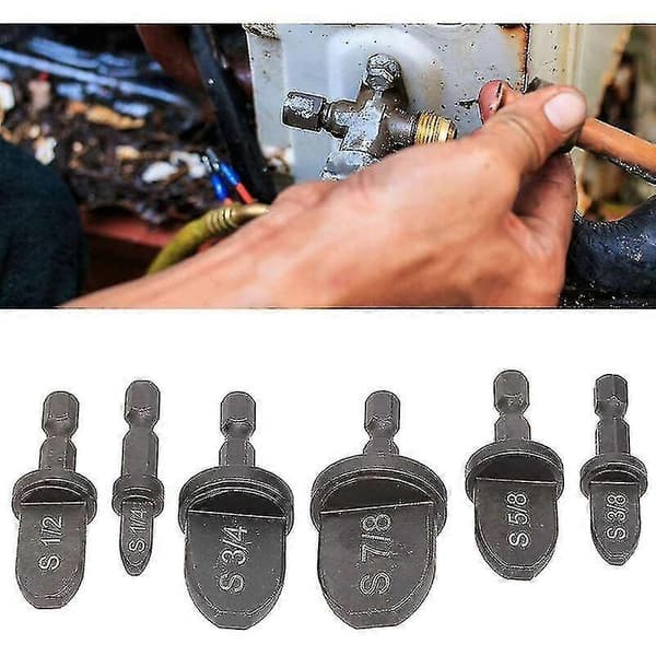 6-pack Pipe Expander, Bearing Steel, Hexagonal Handle, Air Conditioning Copper Pipe Tool Kit, Multifunctional Tornado Tool for Copper Pipes, New