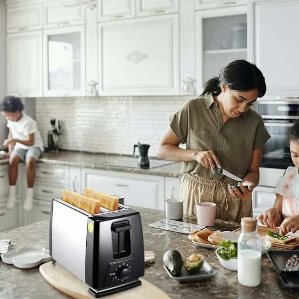 NA/Automatic Toaster with 6 Settings - T02, Automatic Toaster for Quick Panini Making [CE Certified], A
