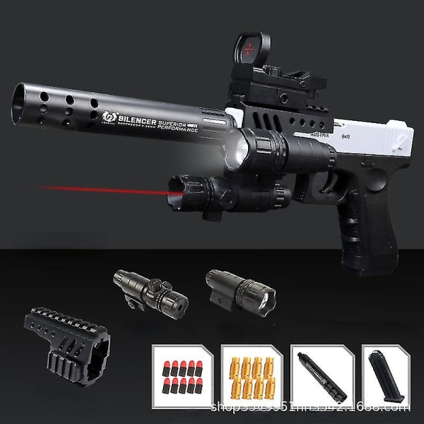 Rion Tactical Version Shell-utkastande Glock Soft Bullet Gun Toy Pistol Soft Egg Launcher Toy Pistol White
