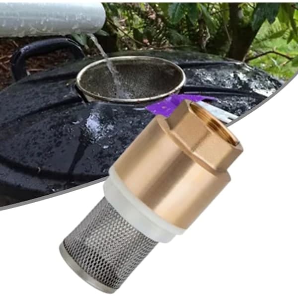 Brass Foot Valve, Copper Water Pump Inlet Pipe Filter Thread Filter Vertical Check Valve, Improves Water Pumping Efficiency DN25 DN25