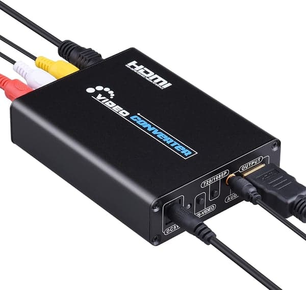 AV- og S-video til HDMI-konverter Sort